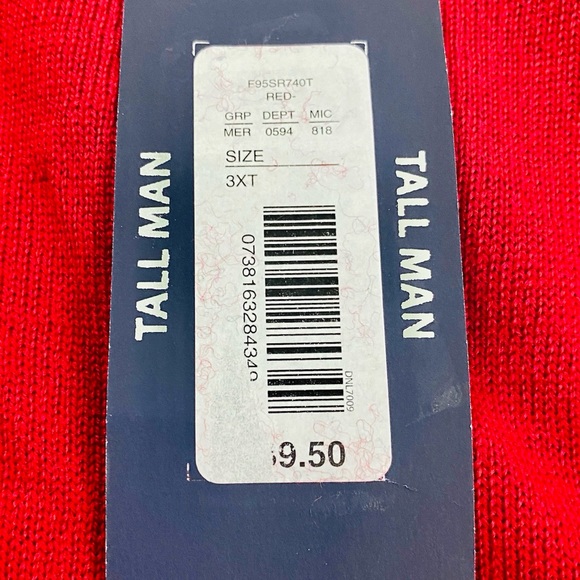 Hart Schaffner Marx Mens V Neck Vest Sz 3XT Big Tall 100% Red MERINO WOOL - Picture 5 of 10